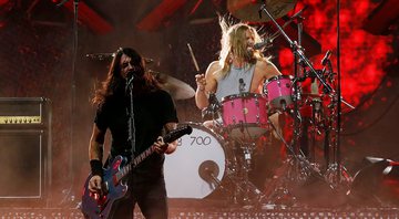 Dave Grohl e Taylor Hawkins no Lollapalooza Chile 2022 (Foto: Marcelo Hernandez/Getty Images)
