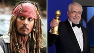 Johnny Depp como Jack Sparrow em Piratas do Caribe (Foto: Divulgação / Disney) e Brian Cox (Foto: Kevin Winter / Equipe)