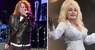 Robert Plant (Foto: Jamie McCarthy/Getty Images) e Dolly Parton no Glastonbury Festival (Foto: Getty Images / Ian Gavan / Equipe)