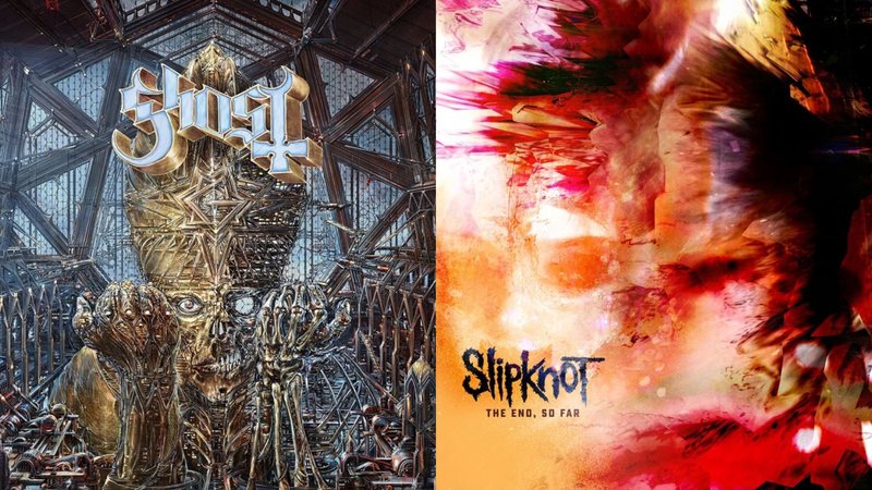 Discos de Ghost e Slipknot (Foto: Reprodição)