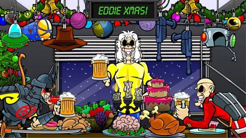 Ilustração de natal do Iron Maiden (Foto: Reprodução / Twitter)