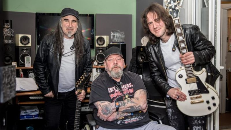 Paul Di'Anno e os integrantes da banda WARHORSE (Foto: Divulgação/ Facebook/ Stjepan Juras)