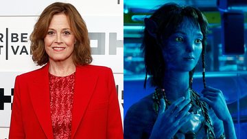 Sigourney Weaver (Dominik Bindl/Getty Images for Tribeca Festival) e Kiri em Avatar 2 (Foto: Divulgação)