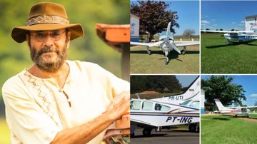 Almir Sater e sua aeronave (Foto: Reprodução / g1)