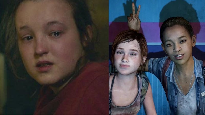 Bella Ramsey como Ellie (Foto: Divulgação / HBO), Ellie e Riley (Foto: Naughty Dog)