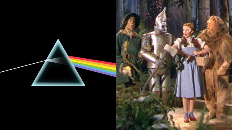 Capa do The Dark Side of The Moon e cena de O Mágico de Oz (Fotos: Divulgação)