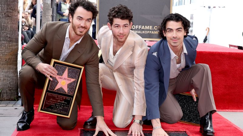 Jonas Brothers na Calçada da Fama (Foto: Amy Sussman/Getty Images)