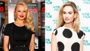 Pamela Anderson (Foto: Dia Dipasupil/Getty Images) e Lily James (Foto: John Phillips / Getty Images)