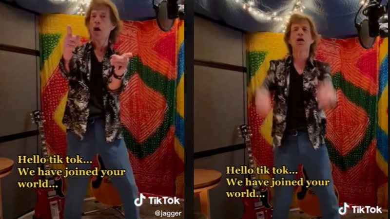 Mick Jagger celebra perfil dos Rolling Stones no TikTok (Foto: reprodução/@jagger)