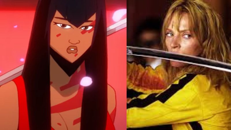 Cenas do clipe "Kill Bill" de Sza e Uma Thurmam em Kill Bill, filme de Quentin Tarantino (Foto: reprodução/YouTube)