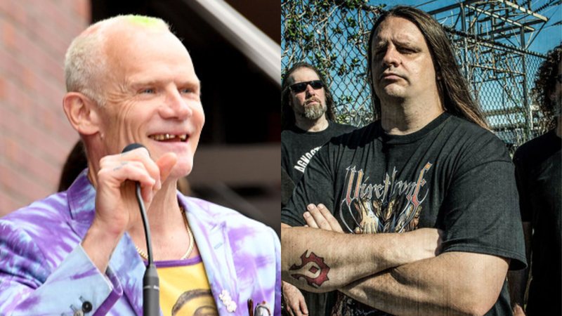 Flea (Foto: Jon Kopaloff/Getty Images) e Cannibal Corpse (Foto: Divulgação)