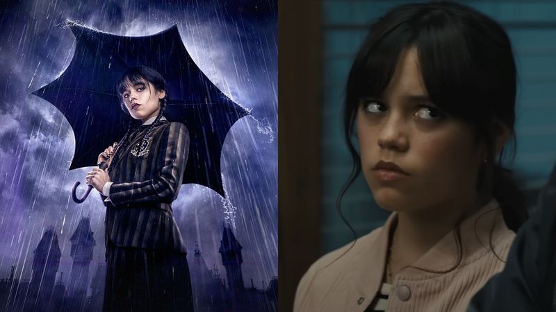 Jenna Ortega em Wandinha (Foto: Divulgação/Netflix) e atriz em Pânico 6 (Foto: Reprodução)