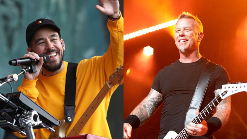 Mike Shinoda (Foto: Simone Joyner/Getty Images) James Hetfield (Foto: Kevin Winter/Getty Images for BB Gun)