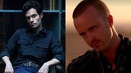 Penn Badgley em You (Foto: Reprodução/Netflix) e Aaron Paul como Jesse Pinkman em Breaking Bad (Foto: Divulgação)