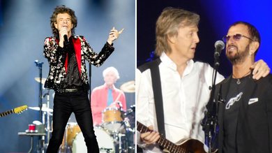 Mick Jagger (Foto: Getty Images) e Ringo Starr e Paul McCartney (Foto: Chris Willman/Variety)