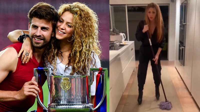 Gerard Piqué e Shakira (Foto: David Ramos/Getty Images) e cena do vídeo (Foto: Divulgação/ Instagram/ @shakira)