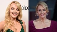 Evanna Lynch (Foto: Gregg DeGuire/Getty Images) e J. K. Rowling (Foto: John Phillips/Getty Images)