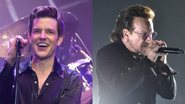 Brandon Flowers, do The Killers (Foto: Matt Cardy/Getty Images) e Bono Voz, do U2 (Foto: Kevin Mazur/Getty Images para SiriusXM)