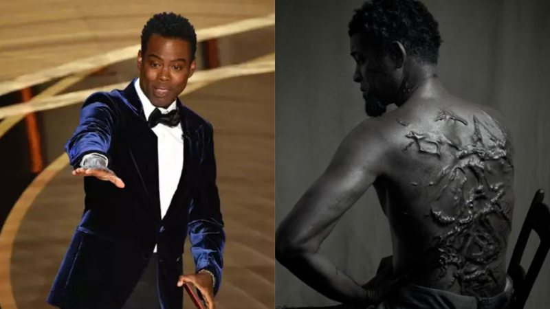 Chris Rock no Oscar (Foto: Getty Images), Will Smith em Emancipation (Foto: Divulgação)