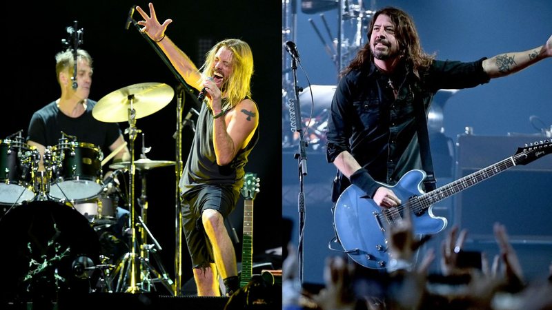 Matt Cameron e Taylor Hawkins (Foto: Kevin Winter / Getty Images), Dave Grohl (Foto: Getty Images)