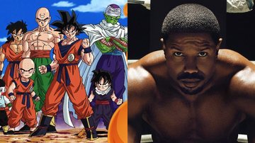 Personagens de Dragon Ball Z (Foto: Reprodução/Fuji Network System) e Michael B. Jordan em Creed 3 (Foto: Divulgação)