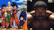 Personagens de Dragon Ball Z (Foto: Reprodução/Fuji Network System) e Michael B. Jordan em Creed 3 (Foto: Divulgação)