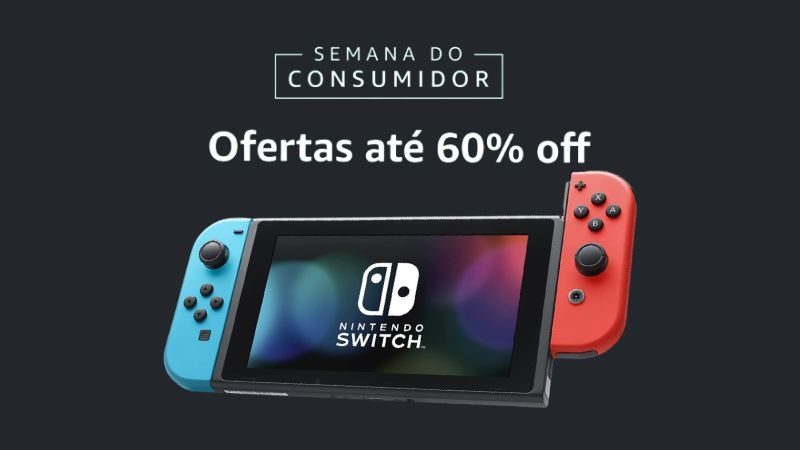 Adquira o console Nintendo Switch e outros acessórios incríveis com preço baixo na Semana do Consumidor - Reprodução/Amazon