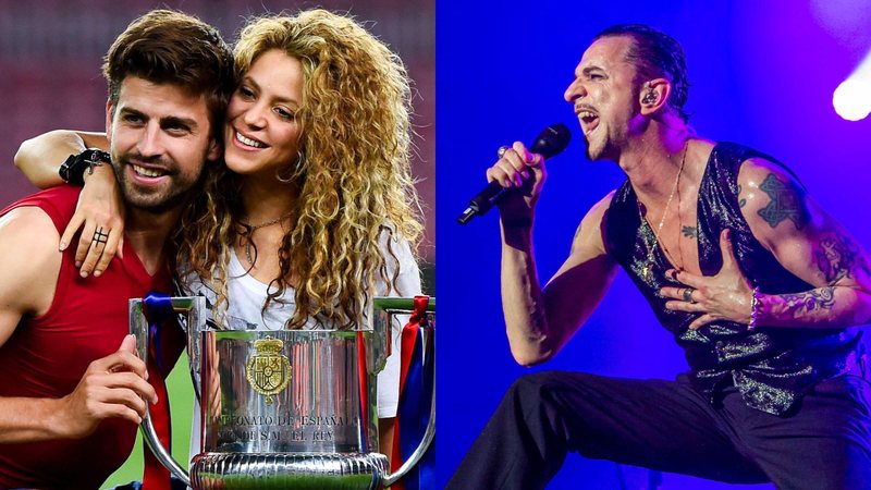 Gerard Piqué e Shakira (Foto: David Ramos/Getty Images) e Depeche Mode durante show no Allianz Parque, em São Paulo (Foto: Roberto Larroude)