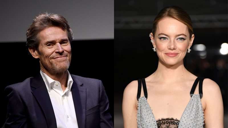 Willem Dafoe (Foto: Jamie McCarthy/Getty Images) e Emma Stone (Foto: Jon Kopaloff/Getty Images)