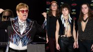 Elton John (Foto: Scott Dude/Getty Images) e integrantes do Greta Van Fleet (Foto: Rich Polk/Getty Images for KROQ/Entercom)