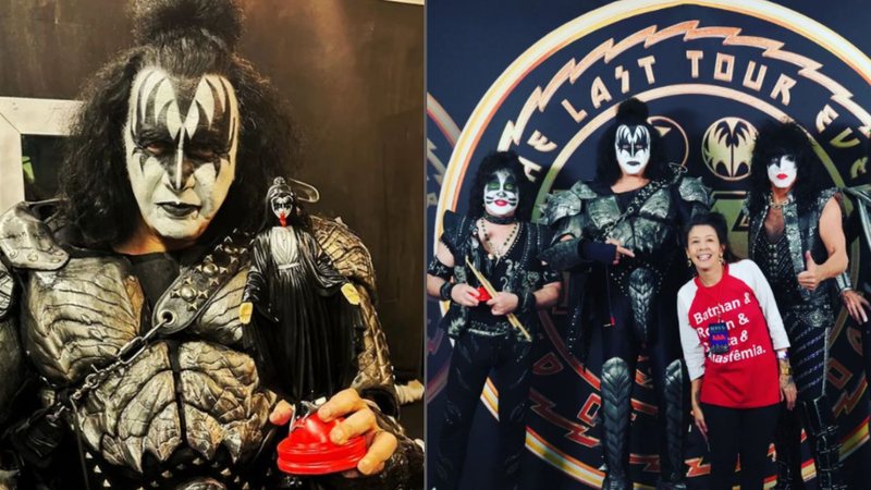 Gene Simmons recebe Santa customizada de artista em Brasília (Foto: reprodução/Instagram)