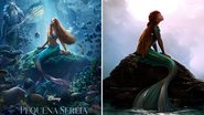 Pôster oficial do live-action de 'A Pequena Sereia' (Foto: Divulgação / Walt Disney Pictures) e Ariel de Halle Bailey em animação (Foto: Reprodução / Instagram @tomb.free)