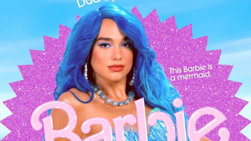 Dua Lipa como Barbie sereia em pôster (Foto: Divulgação)