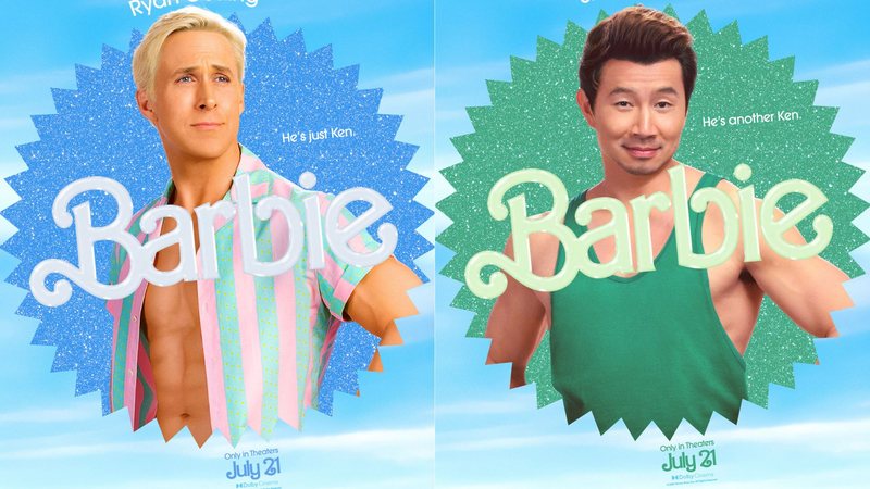 Ryan Goslin e Simu Liu em pôster de Barbie (Foto: Divulgação)