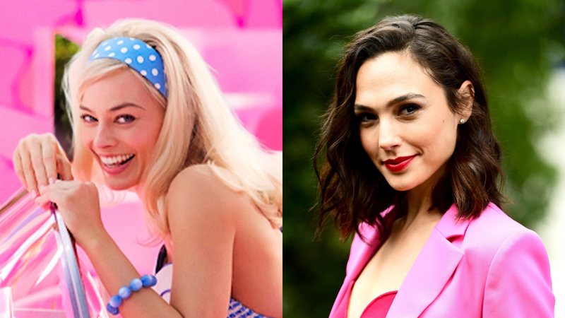 Margot Robbie como Barbie (Foto: Divulgação) e Gal Gadot (Foto: Emma McIntyre/Getty Images)