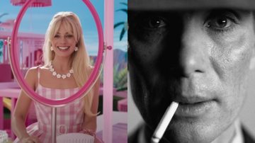 Cillian Murphy em Oppenheimer (Foto: Divulgação/Universal Studios) e Margot Robbie como Barbie (Foto: Reprodução/Warner)