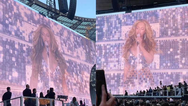 Beyoncé durante show da turnê Renaissance em Paris (Foto: reprodução/redes sociais)