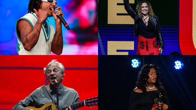 Caetano Veloso, Daniela Mercury, Liniker e Matuê (Fotos: Getty Images)