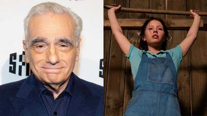 Martin Scorsese (Foto: Kimberly White/Getty Images) e Mia Goth em Pearl (Foto: Reprodução/A24)