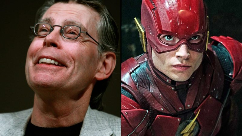 Stephen King e Ezra Miller como The Flash (Getty Images/Reprodução)