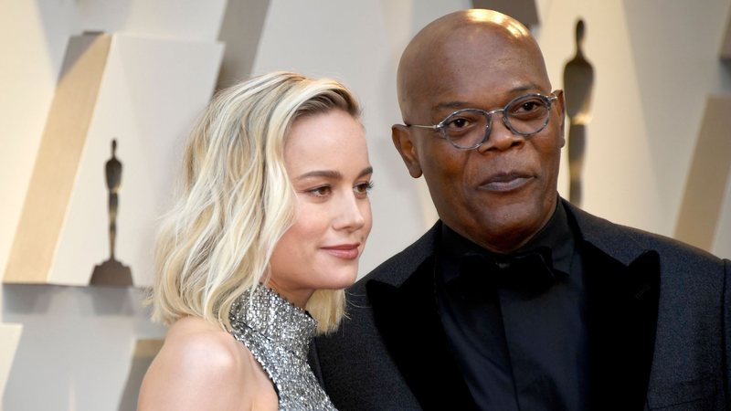 Brie Larson e Samuel L. Jackson contracenaram em Capitã Marvel (Foto: Frazer Harrison/Getty Images)