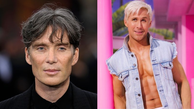 Cillian Murphy e Ryan Gosling como Ken em 'Barbie' (Gareth Cattermole/Getty Images|Reprodução)