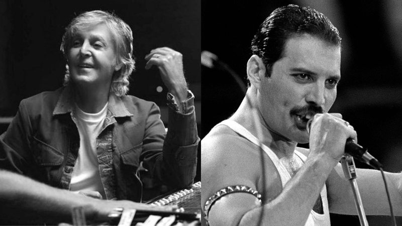 Paul McCartney e Freddie Mercury (Foto: Divulgação)