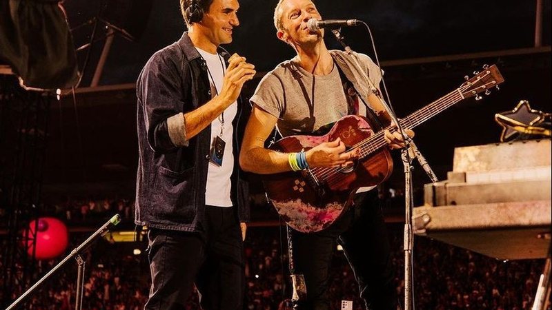 Roger Federer participa de show do Coldplay (Foto: Reprodução GE)