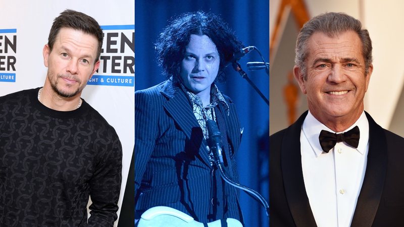 Mark Wahlberg (Foto: Theo Wargo/Getty Images for Sony Pictures), Jack White (Foto:Jason Merritt/Getty Images) e Mel Gibson (Foto: Frazer Harrison/Getty Images)