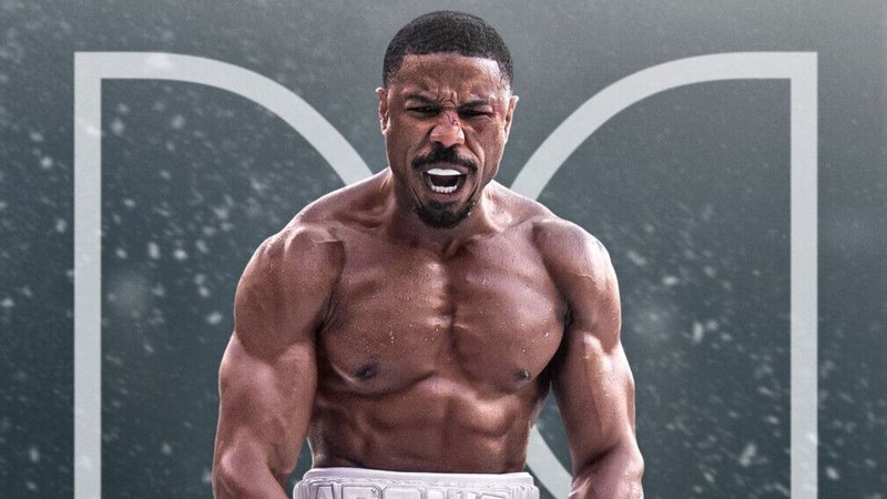 Michael B. Jordan em um dos pôsteres de Creed III (Foto: Divulgação)