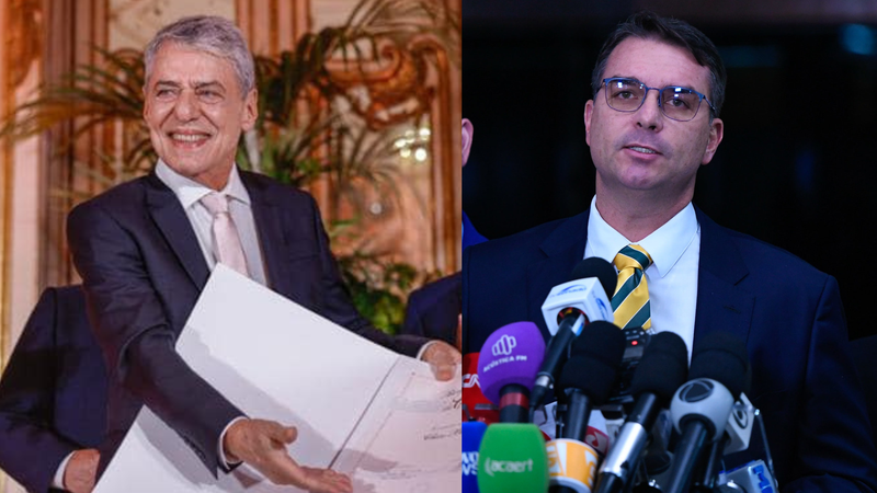 Chico Buarque e Flávio Bolsonaro (Foto: Imagens Públicas)