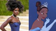 Lupita Nyong'o (Foto: Getty Images) e Princesa Tiana (Foto: Reprodução / Walt Disney Pictures)