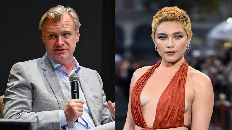 Christopher Nolan (Foto: Roy Rochlin/Getty Images For Universal Pictures) e Florence Pugh (Foto: Gareth Cattermole/Getty Images)