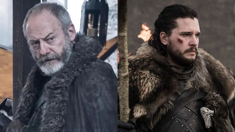 Sor Davos e Jon Snow lado a lado em "Game of Thrones" (Foto: Reprodução / HBO)